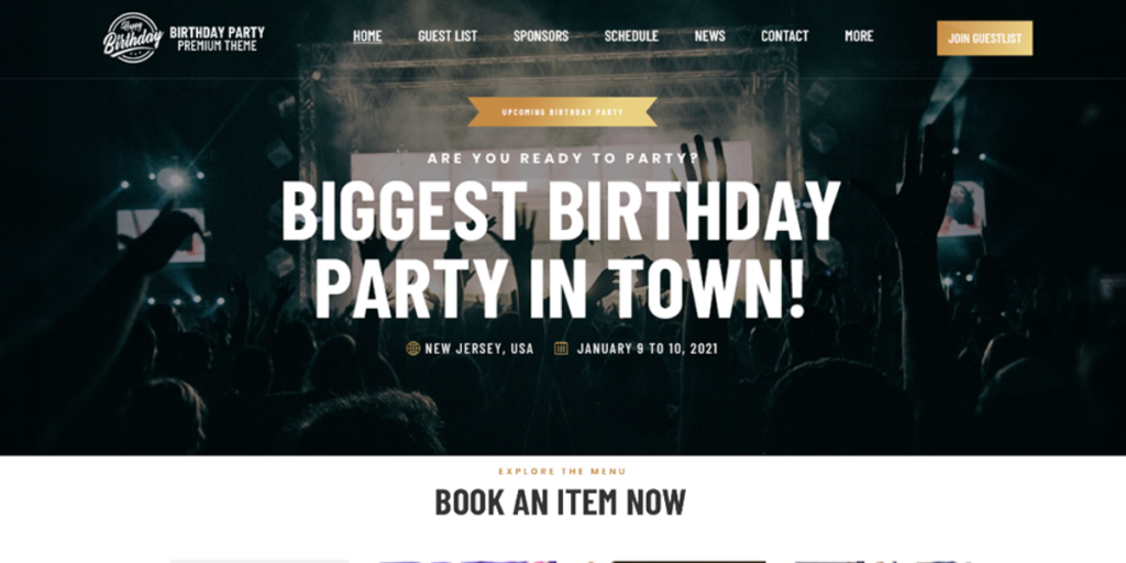 free-birthday-party-wordpress-theme